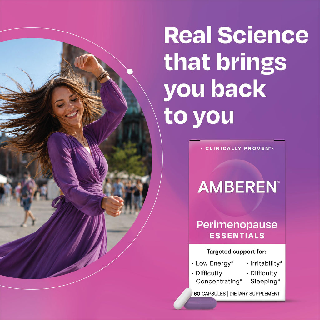 Amberen Perimenopause, Peri-Menopause Multi-Symptom Relief, Vitamin B, Vitamin E & Antioxidants Supplement, Helps Support Hormone Balance, Hot Flashes & Night Sweats, Supplements for Women, 180 Count