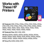 HP 67 Tri-Color Ink Cartridge | Works with DeskJet 1255, 2700, 4100 Series, Envy 6000, 6400 Series | Eligible for Instant Ink | 3YM55AN | Packaging May Vary