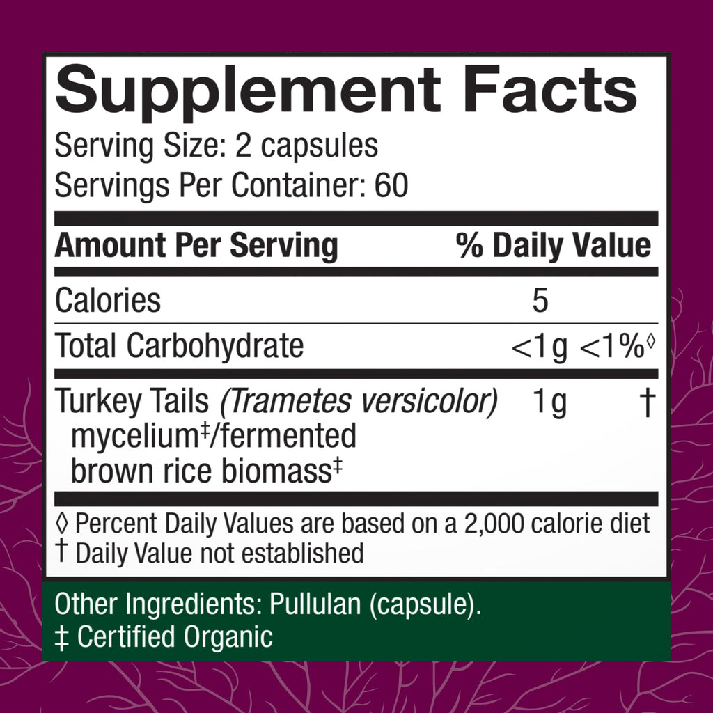 Host Defense Turkey Tail Capsules - Digestive Health & Immune Response Support Supplement - Mushroom Supplement for Gastrointestinal & Gut Microbiome Support - 120 Capsules