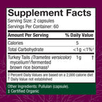 Host Defense Turkey Tail Capsules - Digestive Health & Immune Response Support Supplement - Mushroom Supplement for Gastrointestinal & Gut Microbiome Support - 120 Capsules