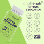 LongLifeNutri Citrus Bergamot Extract 500mg - 120 Vegetarian Capsules, 40% Polyphenolic Flavanones, 4-Month Supply, Plant-Based Anti-Oxidant, Tested, Made in USA