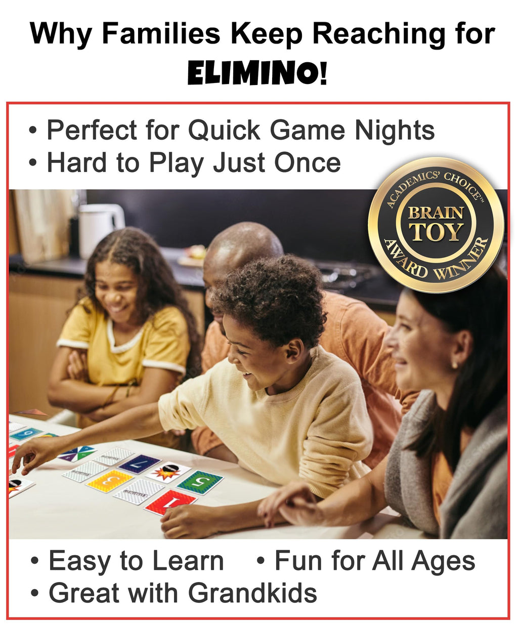 Elimino Family Card Game – Fast-Paced Game of Luck & Sabotage | Ages 7+
