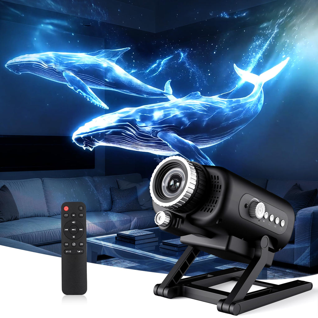 AIRIVO 3D Galaxy Projector, 60 Dynamic Scenes Star Projector with Bluetooth Speaker & 1/2/4H Auto-Off Timer, Remote Control Night Light Projector for Room Decor, Gifts for Christmas, Adults, Kids