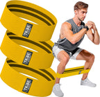 Tribe Lifting Fabric Resistance Bands for Exercise - Hip Bands for Working Out Legs, Glutes, Knees and Thighs for Men and Women - Cloth Circle Booty Bands for Physical Therapy (Yellow)