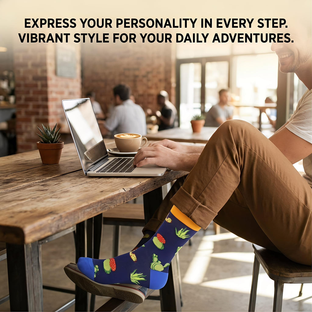 Funny Socks for Men, Crazy Colorful Novelty Fun Cotton Mens Dress Sock 8-12
