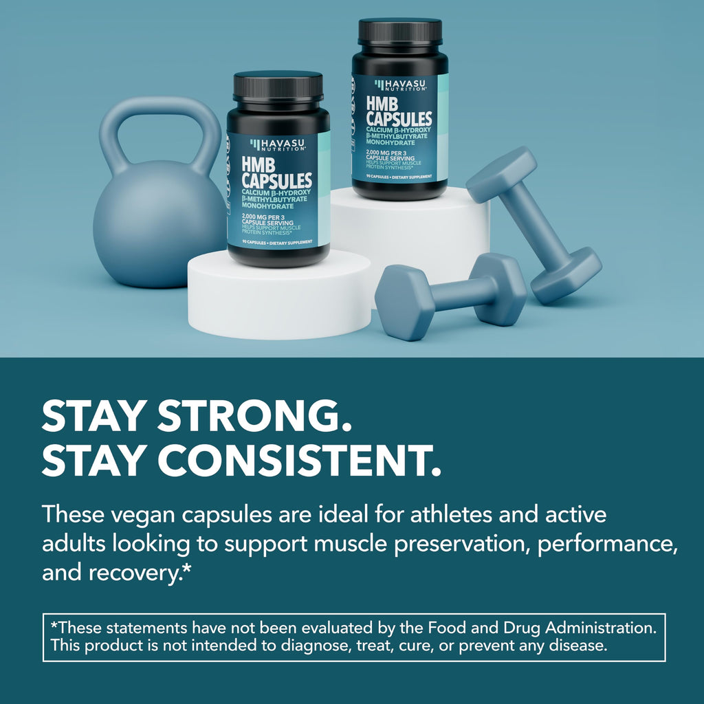 HMB Capsules 2000mg Per Serving, HMB Supplements for Men and Women