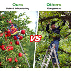 RAIN SPIRIT Fruit Picker Pole tool with Basket, 6FT Telescoping extension fruit picking rod for Apples Mango Orange Pear Tree Picker, nut picking with Adjustable stainless steel rod