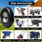 Storystore 2-Pack 4.10/3.50-4 Tire and Wheel - 10 Inch Solid Rubber Tire Wheels with 5/8" Bearings, 2.2" Offset Hub for Hand Truck, Trolley Dolly, Garden Cart and Wheelbarrow
