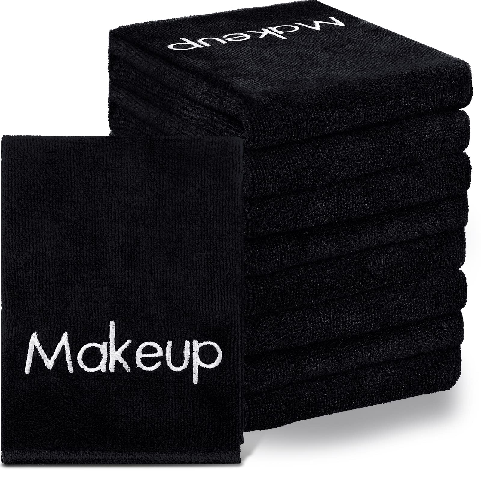 Shimeyao 20 Pack Makeup Towels Black Makeup Washcloths for Face Microfiber Remover Cloth 13x13 Inch Quick Dry Face Towels for Cleansing Hand