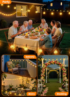 SmartDawn 100FT 52 LED Bulbs Outdoor String Lights, G40 Shatterproof String Lights, IP65 Waterproof Connectable Outside Patio Light for Backyard Porch Balcony Garden Decor Christmas Camping Gazebo