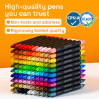 ARTISTRO 100 Acrylic Dual-Tip Glass Marker Pens for Wine Glasses