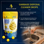 Bastion Garbage Disposal Cleaner and Deodorizer Drops- [[50-Count]] Lemon Zest Scented Kitchen Sink Freshener Pods & Drain Odor Eliminator Disposer Care Balls
