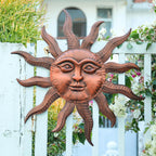 VCUTEKA Outdoor Metal Wall Art 27 Inch Sun Wall Decor for Garden Fence Yard