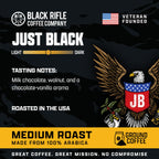 Black Rifle Coffee Medium Roast Ground Coffee Just Black 18 oz