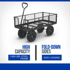 Strongway Steel Jumbo Garden Wagon with Removable Sides, 1400-Lb. Capacity
