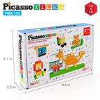 PicassoTiles 103 Pieces 1" Magnetic Toy Building Block Cubes Building Block, 3D Cube Construction Cubes Magnet Sensory Toys Gifts Educational with Free Idea Book for Kid, Boy, Girl & Toddler PMC103