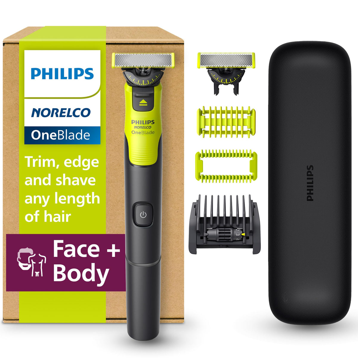 Philips Norelco OneBlade 360 Face + Body Trimmer & Shaver with Connectivity