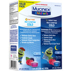 Mucinex Cold & Cough, Children's Multi-Symptom Day/Night Liquid, Very Berry, 8oz (2x4oz) Relieves Nasal & Chest Congestion, Thins & Loosens Mucus, Controls Cough, Reduces Fever, Soothes Sore Throat