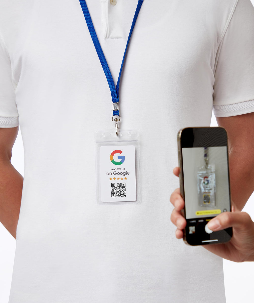 Google Review Tap Card - NFC and QR Code Card for Small Business, Get More Customer Reviews, Must Have for Office, Trade Shows & Vendor Booths, Essential Marketing Accessories and Supplies