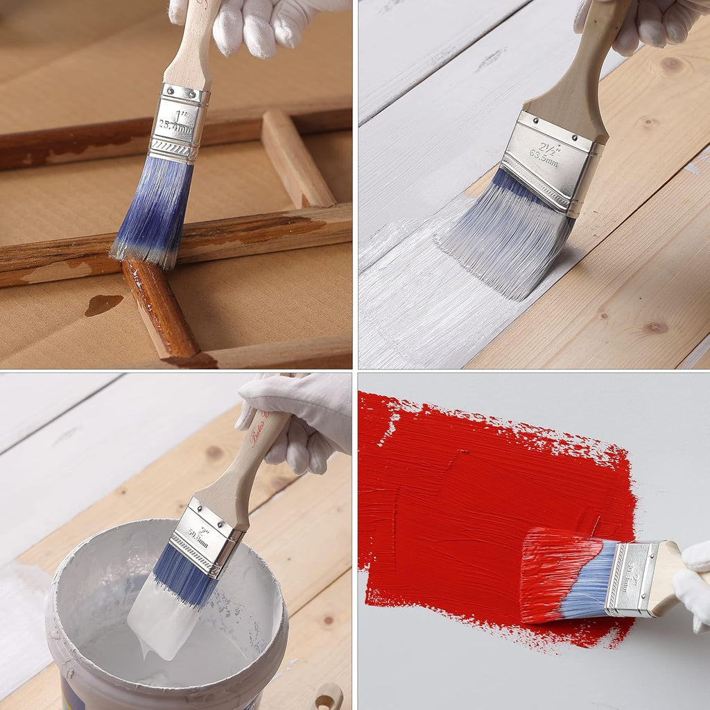 Bates- Paint Brushes, 2.5-Inch, 12 Pack, Angle Brushes, Treated Wood Handle, Wall Paint Brushes for Walls, Stain Brush, Furniture Paint Brush, Paint Brushes for Painting Walls, Painting Brush