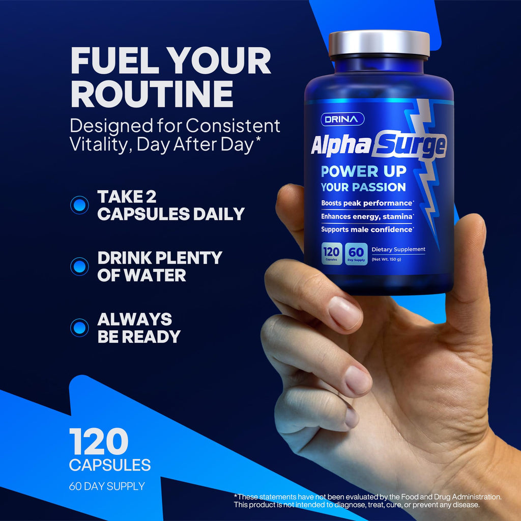 AlphaSurge Male Enhancing Supplement & Testosterone Booster - 60 Day Supply