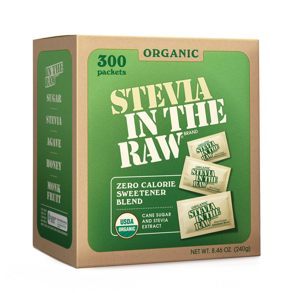 Stevia In The Raw, Organic Stevia Sweetener Packets, 300 Ct