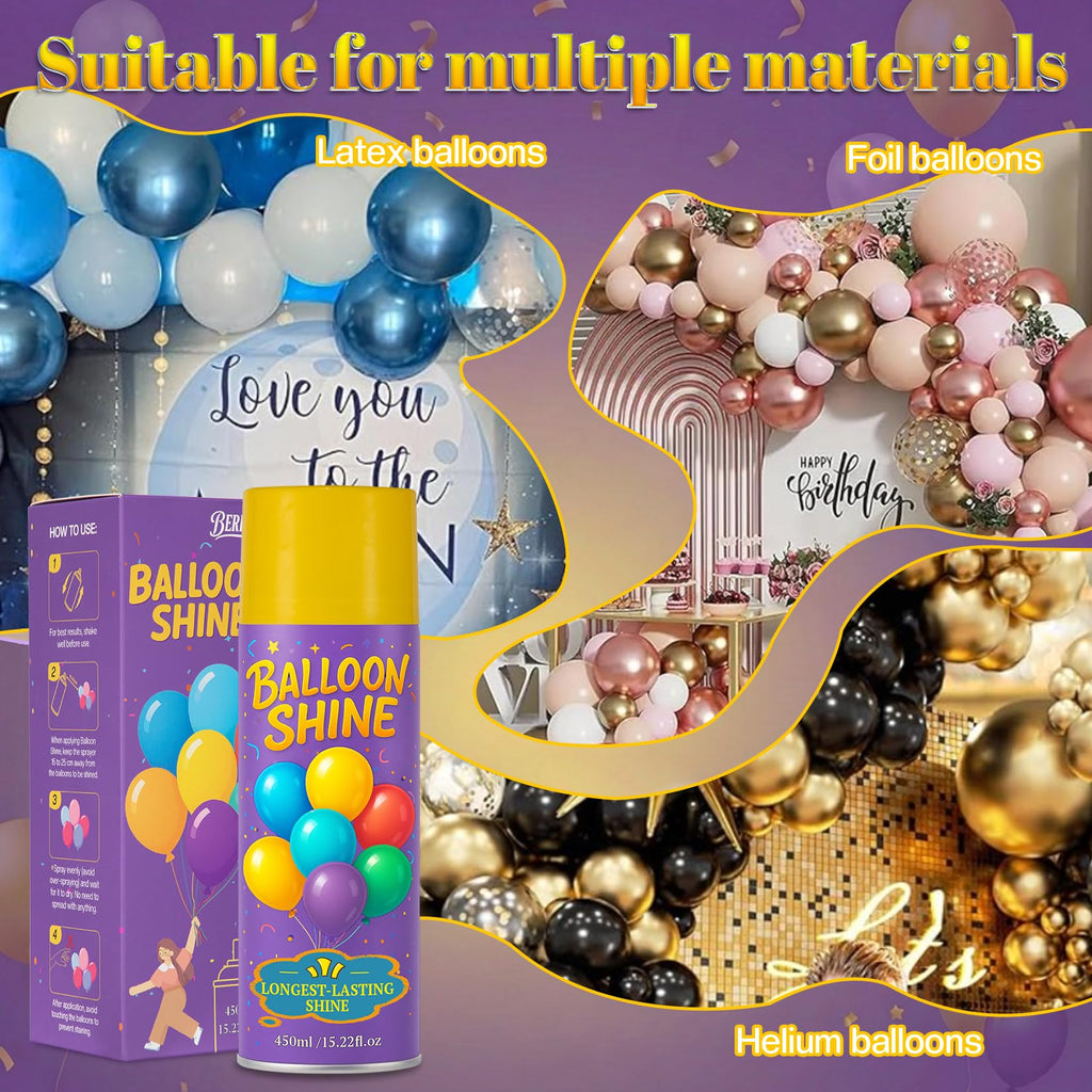 Balloon Shine Spray for Party : 15 oz Balloons Spray Silicone