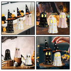 DAZONGE Set of 3 Halloween Ceramic Ghost Halloween Decorations Indoor