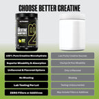 NutraBio Pure Micronized Creatine Monohydrate Powder Supplement, Lemon Burst, (300 g) - Supports Bulk Muscle Energy, Recovery, and Strength - HPLC Tested Creatine Powder Supplement for Men and Women