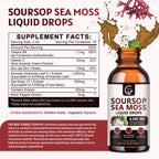 (2 Pack) Soursop Graviola Liquid Drop, Soursop Bitters Multivitamin Liquid with Sea Moss & Turmeric, 98% Absorption for Cell Support & Regeneration, Immune Boost and Liver, 1 Fl Oz