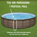 Replacement Vertical Pool Leg, Brown Oval Frame Support Bar for Coleman Power Steel 18ft x 48in Above Ground Swimming Pool (Fits 2022+ Models)