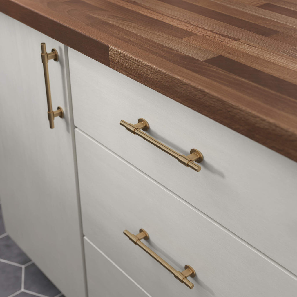 Franklin Brass 5 Pack Champagne Bronze Adjustable Drawer Pulls Gold Kitchen Cabinet Handles for Cupboard Pulls and Dressers Fits 1-3/8 to 6-5/16 inch (35–160mm) Hole Center | Adjusta-Pull™