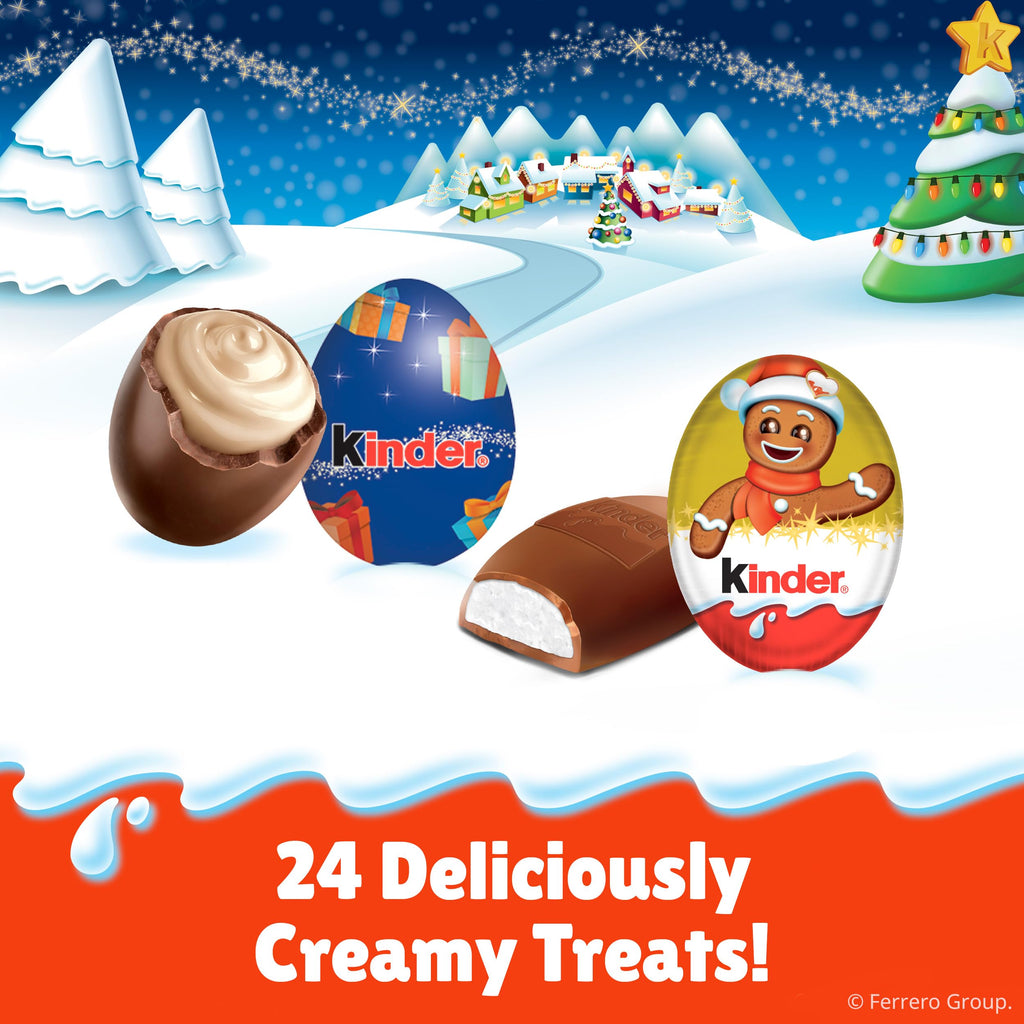 Kinder Chocolate Countdown 2026 Advent Calendar, 2 Pack, Holiday gift for all, Contains Nut, 24 Pieces, 8.8 oz