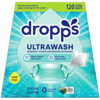 Dropps UltraWash Dishwasher Detergent Pods, Lemon Citrus (120 Ct) - Cuts Grease & Stuck-On Food | Sparkling Dishes & Glasses | Residue-Free | Clean Ingredients | No Pre-Rinse | Plastic Free Packaging