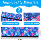 Junkin 6 Feet Pool Handrail Cover Tropical Flamingo Print Inground Swimming Pools Hand Rail Ladder Handles Cover Safety Anti-Slip Cool Touch Heat Resistant Rail Grip Handles Sleeve Blue Grip