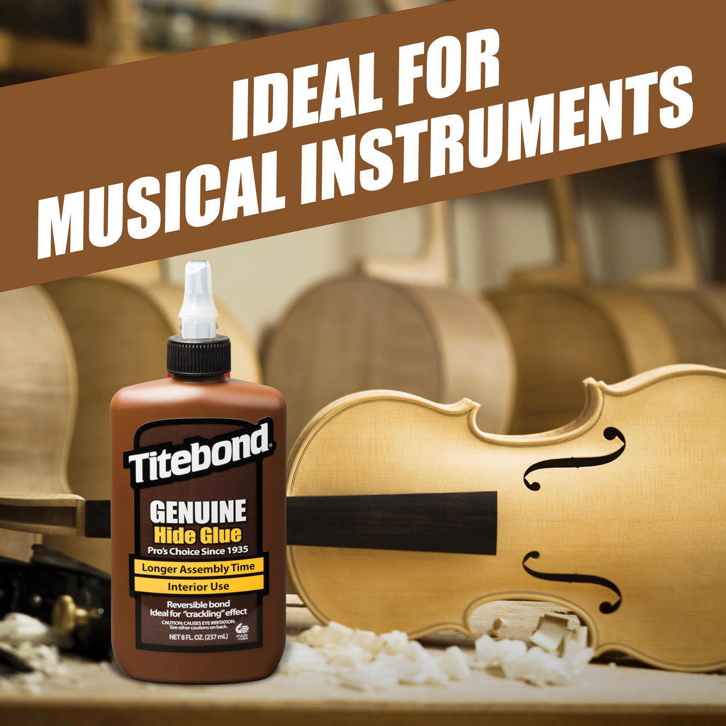 Titebond Genuine Hide Glue 16 Oz. – Ready-to-Use Adhesive for Fine Furniture, Antique Restoration, Musical Instruments, Slow Set, Creep-Resistant, Creates Crackling Effect on Wood – 5014