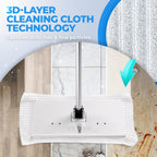 EASY TAP MOP Hands-Free Flat Floor Mop & Sweeper - Foot-Tap Lock System Compatible with Most Pads - 360 Swivel & Adjustable Aluminum Handle - Includes Baking Soda Wet Wipes & 3D Microfiber Cloth