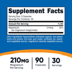 Nutricost Magnesium Glycinate Capsules (90 Capsules, 210 mg Per Serving) - Magnesium Glycinate Supplement for Gentle Absorption