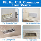 Binazon Heating & Air Vent Deflector for Vents, Sidewall, Ceiling, Floor Registers - Adjust Between 9"-14", Magnetic Vent Covers for Air Conditioning, Heat, AC, Floor, Under Furniture (4 Pack Clear)