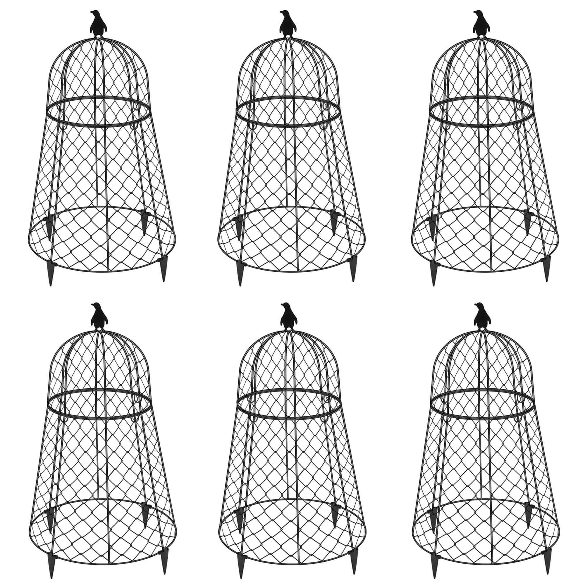 TAOMENNI Garden Cloches for Plants, Chicken Wire Cloche, Plant Cloche and Cages, Wire Plant Protectors from Animals, Protection for Your Plants and Seedlings, Heavy-Duty, 13" D x 20" H, Pack of 6
