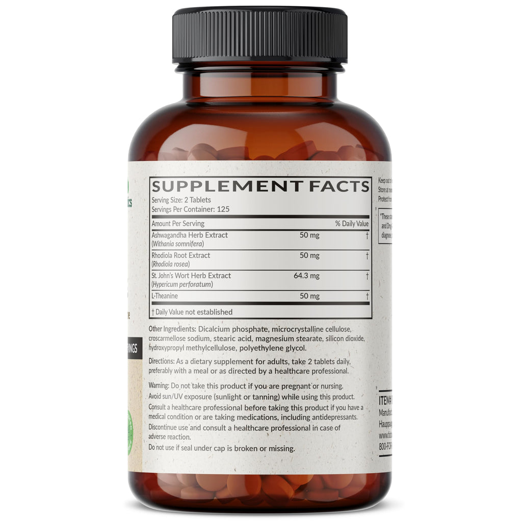 Futurebiotics Chill Pill + Ashwagandha, Rhodiola, St. John’s Wort, & L-Theanine - Non-GMO, 250 Vegetarian Tablets