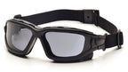 Pyramex I-Force Sporty Dual Pane Anti-Fog Goggle,Black Frame/Gray Anti-Fog Lens