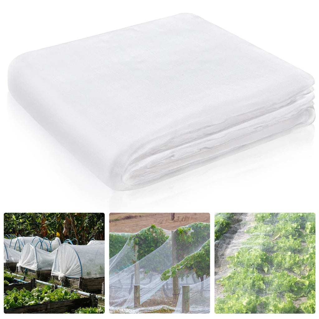 Hoolerry 20 x 25 ft Mosquito Netting Garden Netting for Raised Beds Ultra Fine Insect Net Large White Bird Mesh Barrier Greenhouse Row Cover Bug, Protect Vegetable Fruits Flowers Tree