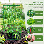3 Packs Foldable Cucumber Trellis, 23.6" W x 54" H A-Frame Cucumber Cages for Garden, Plant Support for Raised Bed, Climbing Vegetables, Squash, Peas, Flowers