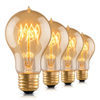 runquiz Round Edison Light Bulbs,G25 2200k LED Globe Light Bulbs,Warm Yellow Amber Light Bulbs,Pastel Low Watt Spiral Filament Edison Bulb 4W=40Watt,Vintage Old Fashioned Retro Filament Light Bulb