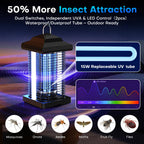 AVAXO Bug Zapper Outdoor, Dual Wavelength UV 50000H Lifespan & Dual LED Lamps, 1/2 Acre Coverage, 5 Zaps/Sec, 4200V Electric Mosquito Zapper, IPX4 Waterproof Fly Trap for Indoor Patio Backyard