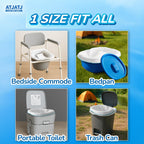 60 Packs Commode Liners With 60 Absorbent Pads, Leak-Proof Disposable Toilet Bags for Adults, Fits All Bedside Toilet Chairs Bucket, Portable Potty Liners for Home Medical Use, No Mess Cleanup