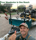 ELITEWILL Weed Eater Rack for Trailer, 3 Place Open Trailer Trimmer Rack Weedeater Rack Holder for Landscape Truck with 3 Individual Locks Lawn Equipment Organization Storage Accessories