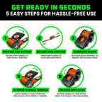 Rhino USA Retractable Ratchet Straps (4-Pack) - 2 Inch x 10 Feet (3,033lb Break Strength) - Heavy Duty Auto Self Retracting Tie Down Straps for Truck, Cargo Trailer, Motorcycle, Rad & More - Orange