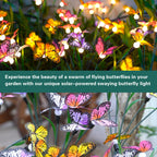 TONULAX Solar Garden Lights - 2 Pack Swaying Butterfly Light, Swaying in The Wind, Solar Outdoor Lights, Yard Patio Pathway Decoration, High Flexibility Iron Wire & Realistic Butterflies